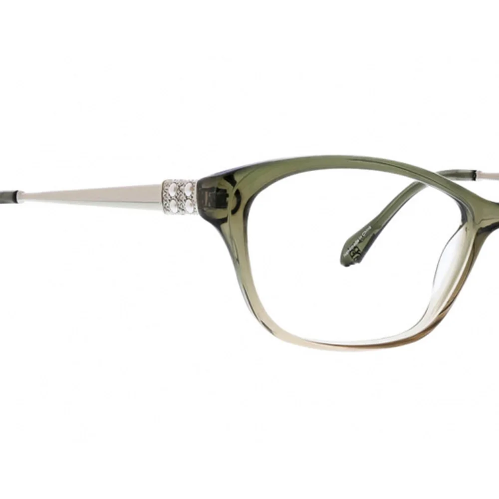 NWT Badgley Mischka KAROLINA Olive Rectangle 55mm Eyeglasses